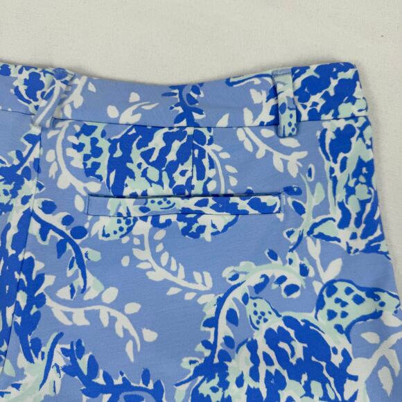 Lilly Pulitzer Womens Callahan Knit Short 0 Blue Periwinkle Turtlely Awesome - Picture 7 of 11